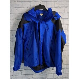 Men's Bass Pro Shop Jacket - Size Small Blue  Hooded Fishing